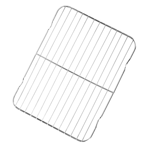 Warmhm Edelstahl Frittiergitter mit Abtropffunktion Robustes Pommesblech für Backofen und Heißluftfritteuse Antihaftbeschichtetes Abnehmbares Bratgitter für Fettarmes Kochen Vielseitiges von Warmhm
