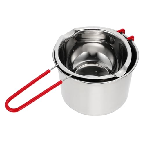 Warmhm Edelstahl Schmelztopf mit Silikongriff Butter Schmelzen Topf für Schokolade und Käse Hitzeleitend Rostfrei Kompakt Leicht für Backen und Outdoor Cooking von Warmhm