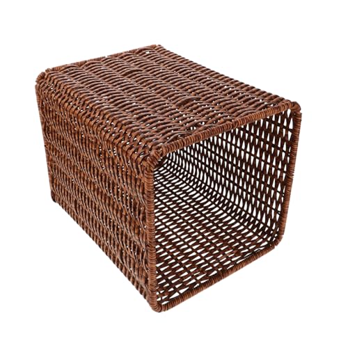 Warmhm Eleganter Deckelloser Wäschebehälter Offener Woven Mülleimer für Küche Badezimmer Wohnzimmer Walnussfarbe von Warmhm