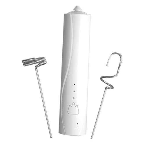 Warmhm Elektrischer Milchaufschäumer mit USB Tragbarer Handmixer für Milch Kaffee Eier Automatischer Milchschäumer mit Zwei Aufsätzen Ergonomischer Griff für Einfachen Wiederverwendbar von Warmhm