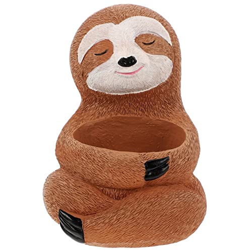 Warmhm Resin Blumentopf Im Sloth-Design Dekorativer Pflanztopf Für Sukkulenten Kleine Pflanzen Leicht Und Kompakt Für Innenräume Hochwertiges Und Langlebiges Material von Warmhm