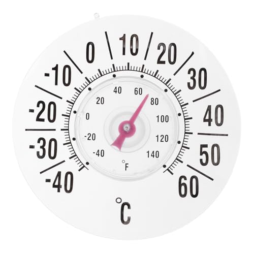 Warmhm Fenster-thermometer mit Saugnapf Ablesbares Analoges Zimmerthermometer für Innen und Außen Präzises Temperaturmessgerät für Babyzimmer Sauna Gewächshaus und Haushalt von Warmhm