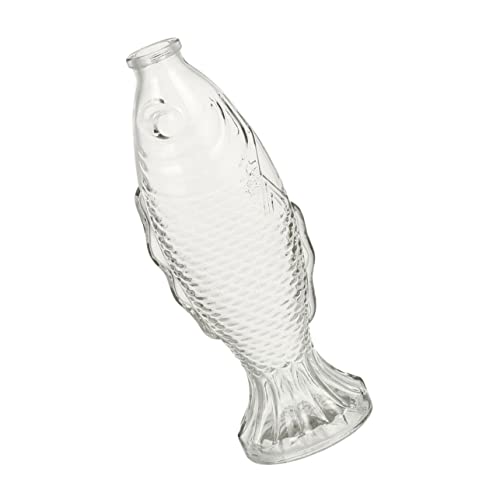 Warmhm Fischvase Aus Glas Zaubertrank Flaschen Blumenanordnung Vase Glasflaschen Wunschflaschen Aus Glas Fischform Flasche Blumenvase Blumentopf Fläschen Blumenarrangement Aquarium Holz von Warmhm