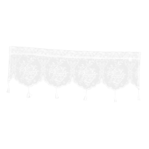 Warmhm Französischer Spitzenvorhang Weiß Kurze Transparente mit Floraler Spitze Halbdurchsichtig Leicht zu Reinigen Wohnzimmer und Schlafzimmergeeignet Dekoration und Privatsphäre von Warmhm