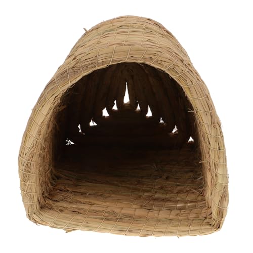 Warmhm Geflochtenes Hamsternest aus Strohmaterial Kleines Nest für Kaninchen Meerschweinchen und Kleintiere Natürlicher Rückzugsort zum Schlafen und Verstecken Robuste Schlafunterlage für von Warmhm