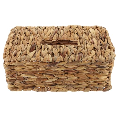 Warmhm Gewebte Tissue Box Halterung Rustikaler Papiertaschentuchspender für Schreibtisch Rechteckige Aufbewahrungsbox mit Deckel Multifunktionale Körbe für Zuhause und Büro von Warmhm