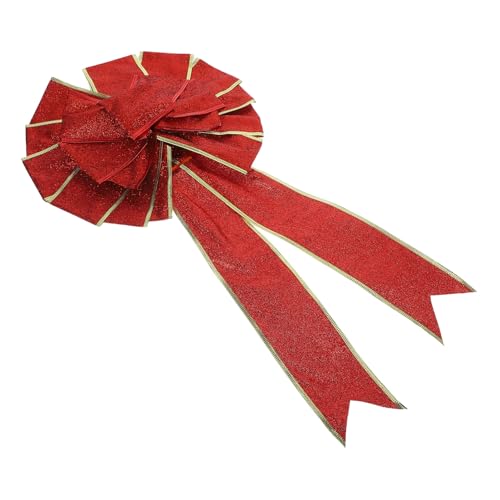 Warmhm Glitzernder Bogen für Tür Treppe Kranz und Baumspitze Rotes Design mit Goldenen Akzenten für Festliche Dekorationen Drinnen und Draußen Warmhm Glitzernder Bogen für Tür Treppe Kranz und Baumspitze Rotes Design mit Goldenen Akzenten für Festliche Dekorationen Drinnen und Draußen von Warmhm