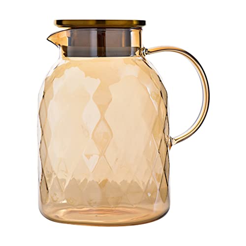 Warmhm Großer Glaskrug für Kalte Getränke Saftkanne Stilvoller Wasserkrug für Wasser Tee Cocktails für Zuhause Partys und Veranstaltungen Warmhm Großer Glaskrug für Kalte Getränke Saftkanne Stilvoller Wasserkrug für Wasser Tee Cocktails für Zuhause Partys und Veranstaltungen von Warmhm