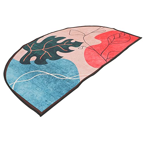 Warmhm Halbrunde Badematte rutschfeste Waschbare Badezimmermatte Saugfähiger Badvorleger Komfortable Fußmatte für Badezimmer Retro Stil von Warmhm