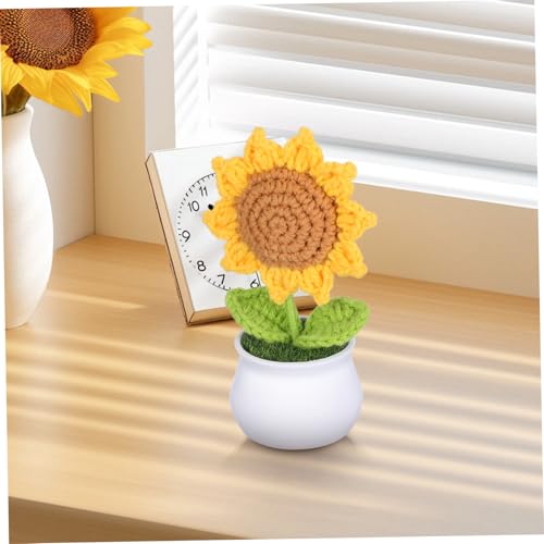 Warmhm Handgefertigte Häkel Sonnenblume im Weißen Topf Lebensechte Gestrickte Dekoblume für Auto Armaturenbrett Vielseitige Pflegeleichte Blumentopf Dekoration für Zuhause und Büro Warmhm Handgefertigte Häkel Sonnenblume im Weißen Topf Lebensechte Gestrickte Dekoblume für Auto Armaturenbrett Vielseitige Pflegeleichte Blumentopf Dekoration für Zuhause und Büro von Warmhm