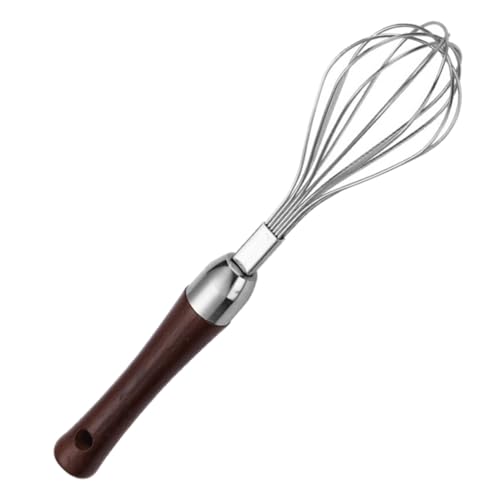 Warmhm Handquirl mit Holzgriff Kleiner Schneebesen für Eier Teig und Backen Langlebiger Manueller Handmixer mit Glatter Oberfläche Leicht zu Reinigen von Warmhm
