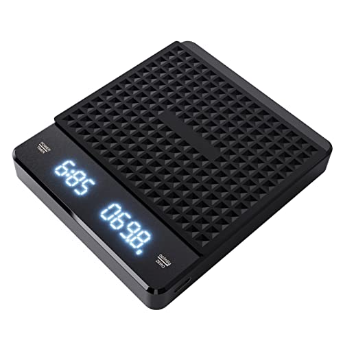 Warmhm Hochpräzise Kaffeewaage mit Timer Digitale Espresso mit LCD Display Wasserdichtem Silikonpad und Automatischer Abschaltfunktion für Küche und Hobby von Warmhm