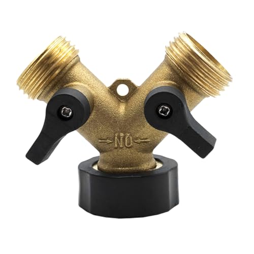 Warmhm Hochwertiger Y Verteiler für Gartenschläuche Dual Control Wasserhahn Adapter aus Nickelbeschichtetem Id Praktisch für Gartenbewässerung und Autowäsche von Warmhm