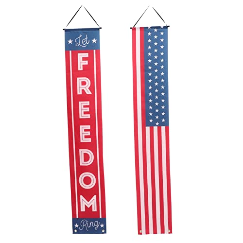 Warmhm Independence Day Türbanner Teiliges Amerikanische Dekorationen Party Haustürvorhang mit Farbenfrohem für Eingang Veranda Fenster Wohnzimmer Feier von Warmhm