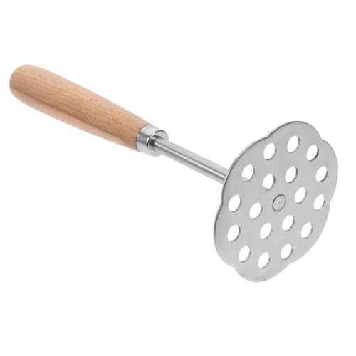 Warmhm Kartoffelstampfer Edelstahl Küchenhelfer mit Holzgriff Komfortabler Griff Robust für Kartoffelpüree und Gemüse Stampfer Vielseitig für Süßkartoffeln Babybrei Geeignet von Warmhm