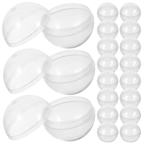 Warmhm Kaugummi-Automatenkapsel 100 Stück Leere Runde Kapseln Kleine Kugeln Mini-Kunststoff-Preisbehälter Befüllbare Überraschungsball-Box für DIY-Partygeschenke Ornament 28 Mm von Warmhm