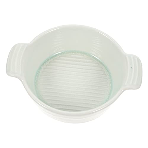 Warmhm Keramisches Backblech mit Doppelgriffen Rundes Grünes Serviergeschirr für Ofen und Mikrowelle zum Backen Servieren und Aufbewahren von Speisen für Familienfeiern und Besondere von Warmhm