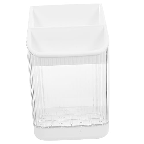Warmhm Küchenutensilienhalter Weiß mit Abnehmbarem Behälter Stabiles Material Große Kapazität Multifunktionale Aufbewahrung für Messer Essstäbchen Scheren Praktischer Küchen Organizer von Warmhm