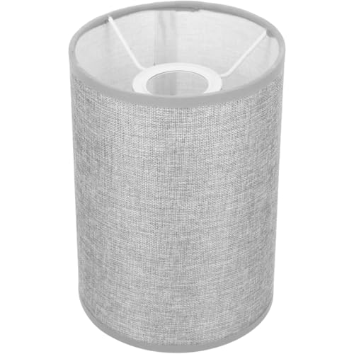 Warmhm Lampenschirm Leinen Lampenschirm Für Tischlampe Stoff Ersatzschirm Lampenschirme Pendelleuchte Stoffschirm Nachtlicht Lampenabdeckung für Wandlampe Pendelleuchte Tischleuchte Grau von Warmhm
