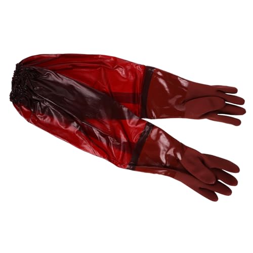 Warmhm Lange Gummihandschuhe aus Robustem Rindsehnenmaterial Wasser Chemikalienbeständig Ellbogenlang für Haushaltsreinigung Geschirrspülen Gartenarbeit Wiederverwendbar Leicht zu von Warmhm