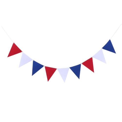 Warmhm Langlebige Wimpelkette aus Filz Rot Weiß Blau Patriotic Hanging Banner für Unabhängigkeitstag und Nationalfeier Wiederverwendbar Dekorativ für Party Wand Decke Tisch Warmhm Langlebige Wimpelkette aus Filz Rot Weiß Blau Patriotic Hanging Banner für Unabhängigkeitstag und Nationalfeier Wiederverwendbar Dekorativ für Party Wand Decke Tisch von Warmhm