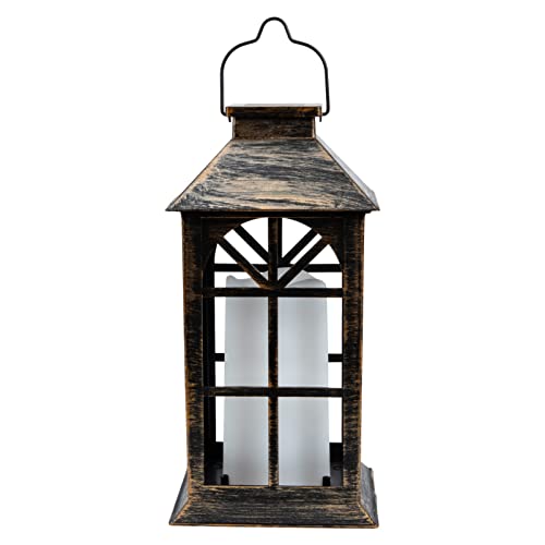 Warmhm Laterne Garten Metall Windlicht Wasserdicht: Outdoor Grablicht Lampe Terrasse Laternen Grablaterne Hängend Vintage Balkon Gartenlaterne Kerzenhalter von Warmhm