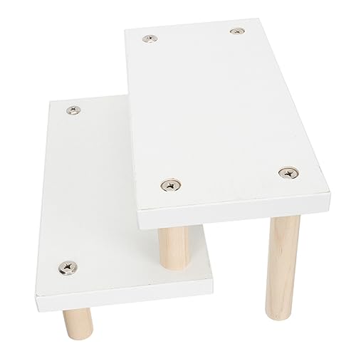 Warmhm Leiter Lagerregal Cupcakes Stehen Für Schrank Figurenständer Pflanzgefäßständer Retail-display-riser 2-stufig Abgestuftes Regal Aus Holz Statuen Hölzern Spielzeug Display-rack Weiß von Warmhm