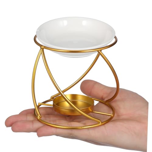 Warmhm Metall Duftlampe Teelicht Aromatherapie Halter für Zuhause Dekorativer Wachsschmelzer mit Einzigartigem Design Stilvoller Duftöl und Kerzenhalter für Schlafzimmer und Wohnzimmer von Warmhm