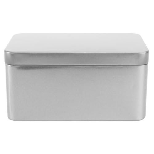 Warmhm Metallbehälter Eckig Vorratsbehälter Rechteckige Leere Dose Keksdosen Teeaufbewahrungsboxen für Teebeutel Leere Teedosen Dose Weißblech Stash Box Essen Loser Tee Kaffee Home von Warmhm