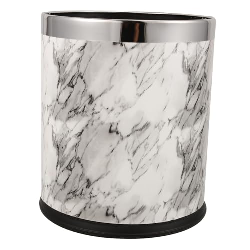 Warmhm Moderner Mülleimer mit Marmoroptik Doppelwandiger Kunststoff Vielseitiger Abfallbehälter für Büro Badezimmer und Küche Stilvoller Wastebasket für Wohnheim und Haushalt Warmhm Moderner Mülleimer mit Marmoroptik Doppelwandiger Kunststoff Vielseitiger Abfallbehälter für Büro Badezimmer und Küche Stilvoller Wastebasket für Wohnheim und Haushalt von Warmhm