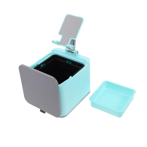 Warmhm Multifunktionaler Mini mülleimer mit Verstellbarem Handy Tablet halter Platzsparend und Faltbar für Büro Kinderzimmer und Wohnzimmer Kompakte Schreibtisch aufbewahrung Stilvolles von Warmhm