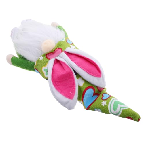 Warmhm Osterhase Stoffpuppe Kaninchen Osterzwerge Dekorationen Kaninchen Ornamente Figuren Osterzwerge Hasenpuppe Hase Haushaltsornamente Karotten Polyester Hellgrün von Warmhm