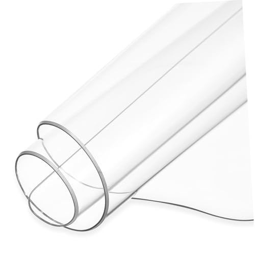 Warmhm PVC Transparente Schreibtischunterlage Stabiler Tischschutz Kratzfest Hitzebeständig Zuschneidbar Klare Tischfolie Schutz für Büro und Zuhause von Warmhm
