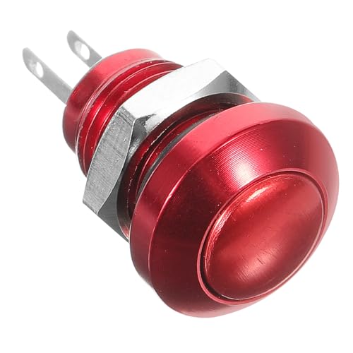 Warmhm Runder Metall Drucktaster Momentaner Reset Taster Kompakter Push Button Rot für Lichtschalter Anwendungen im und Außenbereich von Warmhm
