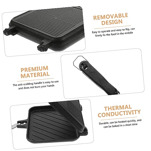 Warmhm Sandwich Maker Grillpfanne Doppelseitig Antihaft Beschichtet Abnehmbare Backform Für Sandwiches Kinderfreundlich Einfache Handhabung Für Küche Und Outdoor von Warmhm