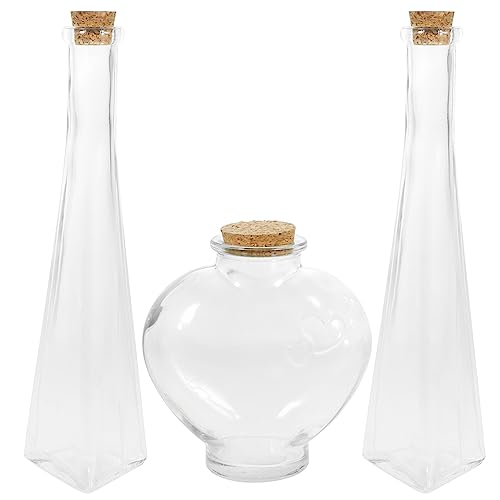 Warmhm Sandzeremonie-Set Für Hochzeiten Durchsichtige Turm- Und Herzförmige Glasgläser Mit Kork Dekorative Bonbonschalen Dekorative Gläser Treibflasche Wunschflasche Für von Warmhm