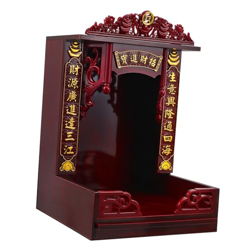 Warmhm Für Buddhistisches Altar Wandregal Meditationstisch Altar Japanischer Buddhistischer Altar Butsudan Buddhistischer Schreinschrank Pooja Mandir Multifunktion Lieferungen Holz von Warmhm