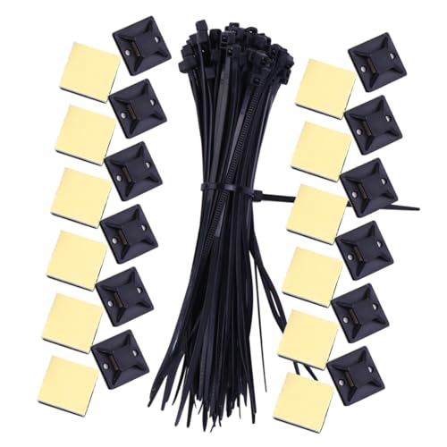 Warmhm Selbstklebende Kabelhalter mit Starkem Haftkleber Kabelbinder Inklusive Vielseitige Klebesockel zur Kabelbefestigung für Büro Zuhause und Möbel Einfache Montage und Flexible Warmhm Selbstklebende Kabelhalter mit Starkem Haftkleber Kabelbinder Inklusive Vielseitige Klebesockel zur Kabelbefestigung für Büro Zuhause und Möbel Einfache Montage und Flexible von Warmhm