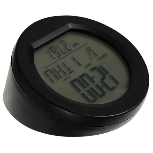 Warmhm Solarbetriebene Auto-digitaluhr mit aktueller Temperaturanzeige und Kalenderfunktion Kleines Lcd-armaturenbrett-thermometer Kompakt und Elegant für Pkw-innenraum von Warmhm