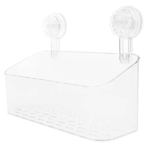 Warmhm Stark Haftendes Saugnapf Wandregal Pet Badezimmer Aufbewahrungshalter Groß Transparent Selbstklebend ohne Bohren Platzsparend Organizer Dusche von Warmhm