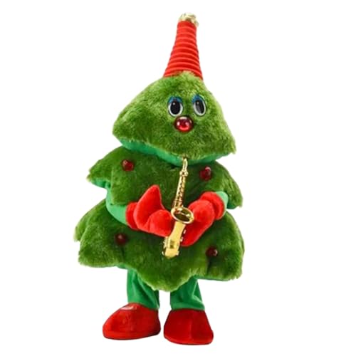 Warmhm Tanzender Weihnachtsbaum Plüschtier Elektronisches mit Gesang und Tanz Lustige Weihnachtsdeko für Bunte Cartoon Design für Tisch oder Regal Bringt Festliche von Warmhm