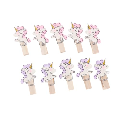 Warmhm Tierfotoclips Einhorn-Clip Dekoration Büroklammern Aus Holz Leicht Fotowand Aus Holz Büroklammern Aus Garn Mini-wäscheklammern Mini Wäscheklammer Aus Holz Hölzern Niedlich von Warmhm