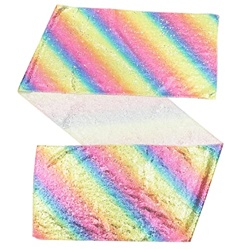 Warmhm Tischläufer mit Pailletten Dekorative Tischdecke Speisesaal Tischläufer Pailletten -Tabloth Tischläufer für Partys Party Table Runner Tischdeckenläufer Polyester Bunt von Warmhm
