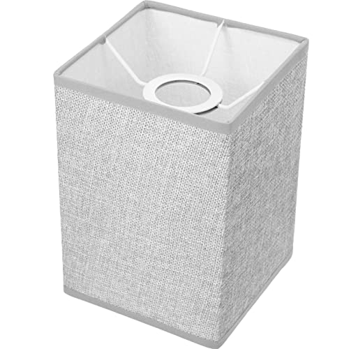 Warmhm Lampenschirm Aus Leinen Für Tischlampe Und Stehlampe Quadratischer Lampenschirm in Grau Clip-on Lichtabdeckung Für Elegantes Wohnen von Warmhm