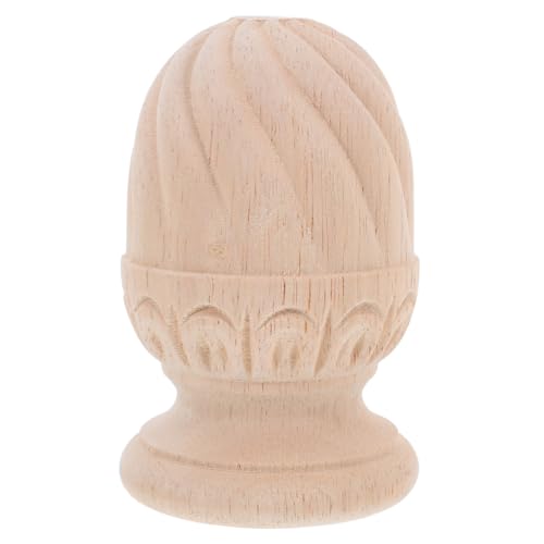 Warmhm Unlackierter Holz Pineapple Finial Rustikaler Treppen Baluster Abschluss Geschnitzte Holzspitze für DIY Möbel und Innenraumdekoration Europäischer Stil Warmhm Unlackierter Holz Pineapple Finial Rustikaler Treppen Baluster Abschluss Geschnitzte Holzspitze für DIY Möbel und Innenraumdekoration Europäischer Stil von Warmhm