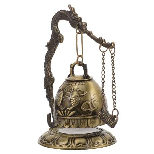 Warmhm Vintage Drachen Glocke Feng Shui Tischdeko für Zuhause Büro Klare Klangqualität Geschnitzt als Meditation von Warmhm