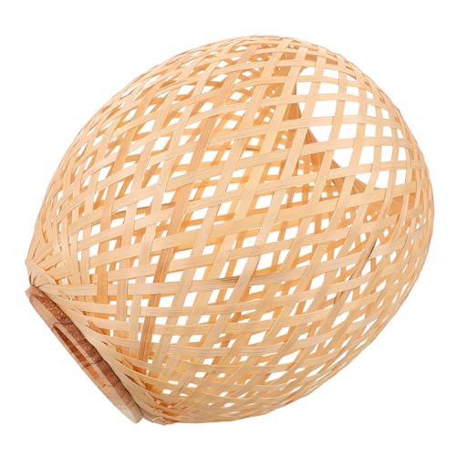 Warmhm Vintage Lampenschirm Handgefertigt Geflochtene Lampenabdeckung Leichter Pendelleuchte Schirm Rustikaler Boho Stil für Esszimmer Schlafzimmer Wohnzimmer und Dekor von Warmhm