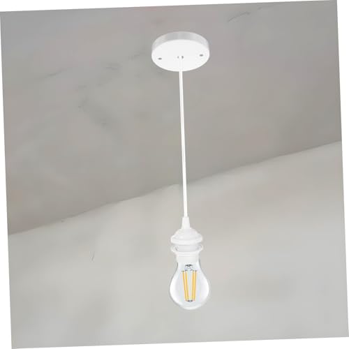 Warmhm Vintage Pendelleuchte mit Verstellbarem Kabel Industrie design Deckenlampenfassung für Wohnzimmer Esszimmer und Arbeitszimmer Robustes Lichtzubehör Weiß Passend für Acv von Warmhm