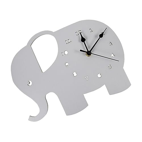 Warmhm Wohnkultur Wanddekoration Uhr Licht Dekoration Für Zuhause Kinderdekoration Geräuschlose Wanduhr Geräuschlos Dekorative Uhr Wanduhr Für Kinderzimmer Cartoon-Elefant-Wanduhr von Warmhm