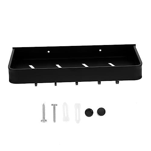 Warmhm Wandmontiertes Badezimmerregal Schwarzes Bohrfreies Ablagesystem für Handtücher und Kleine Gegenstände Badzubehör mit Sicherem Design Warmhm Wandmontiertes Badezimmerregal Schwarzes Bohrfreies Ablagesystem für Handtücher und Kleine Gegenstände Badzubehör mit Sicherem Design von Warmhm